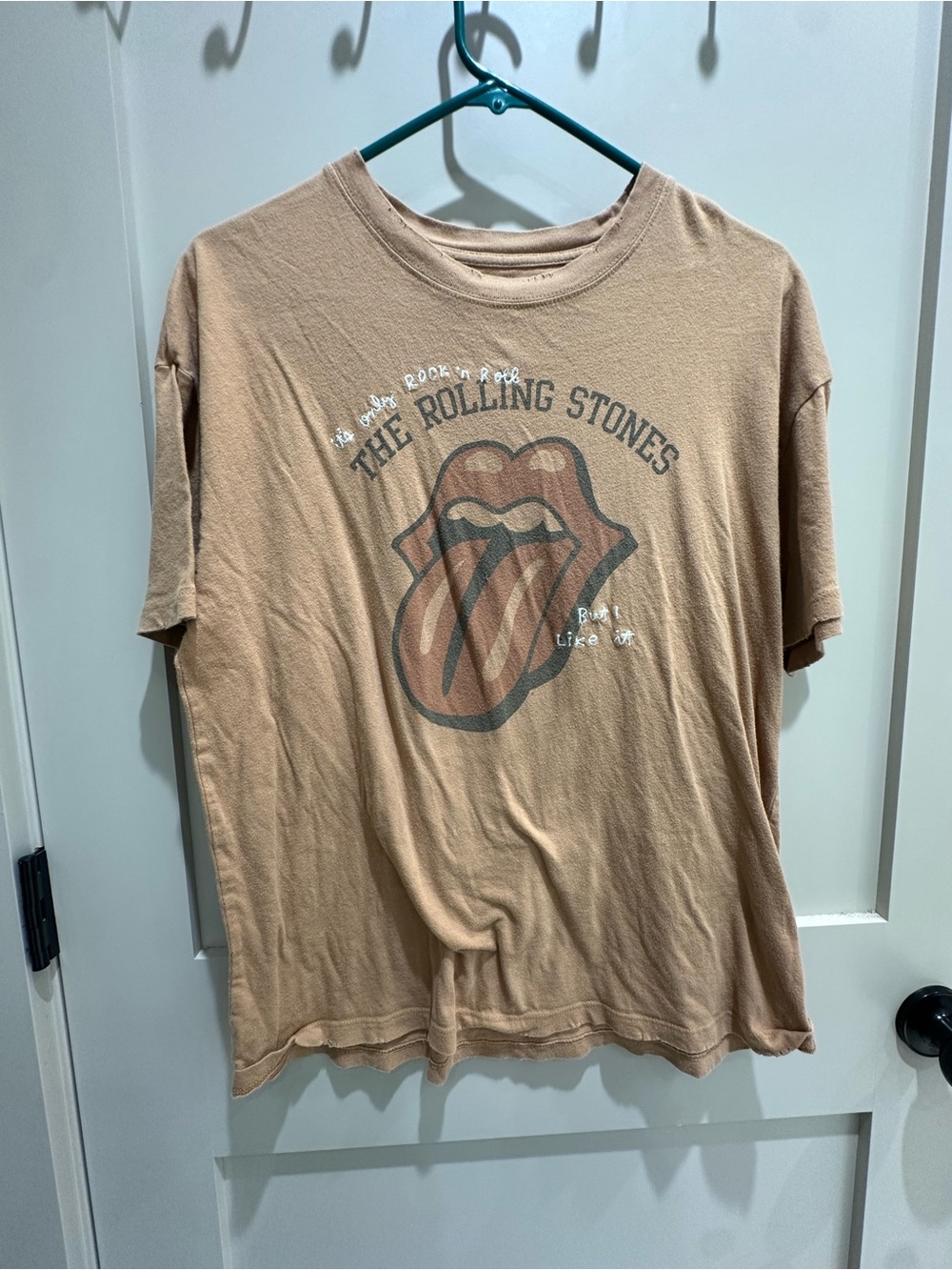 American Eagle Outfitters Tan Rolling Stones Graphic Tee